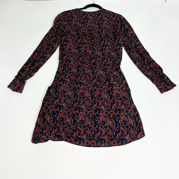 A.L.C. Dress Womens Size 2 Sullivan 100% Silk Floral Tie Waist Long Sleeve - Picture 11 of 13